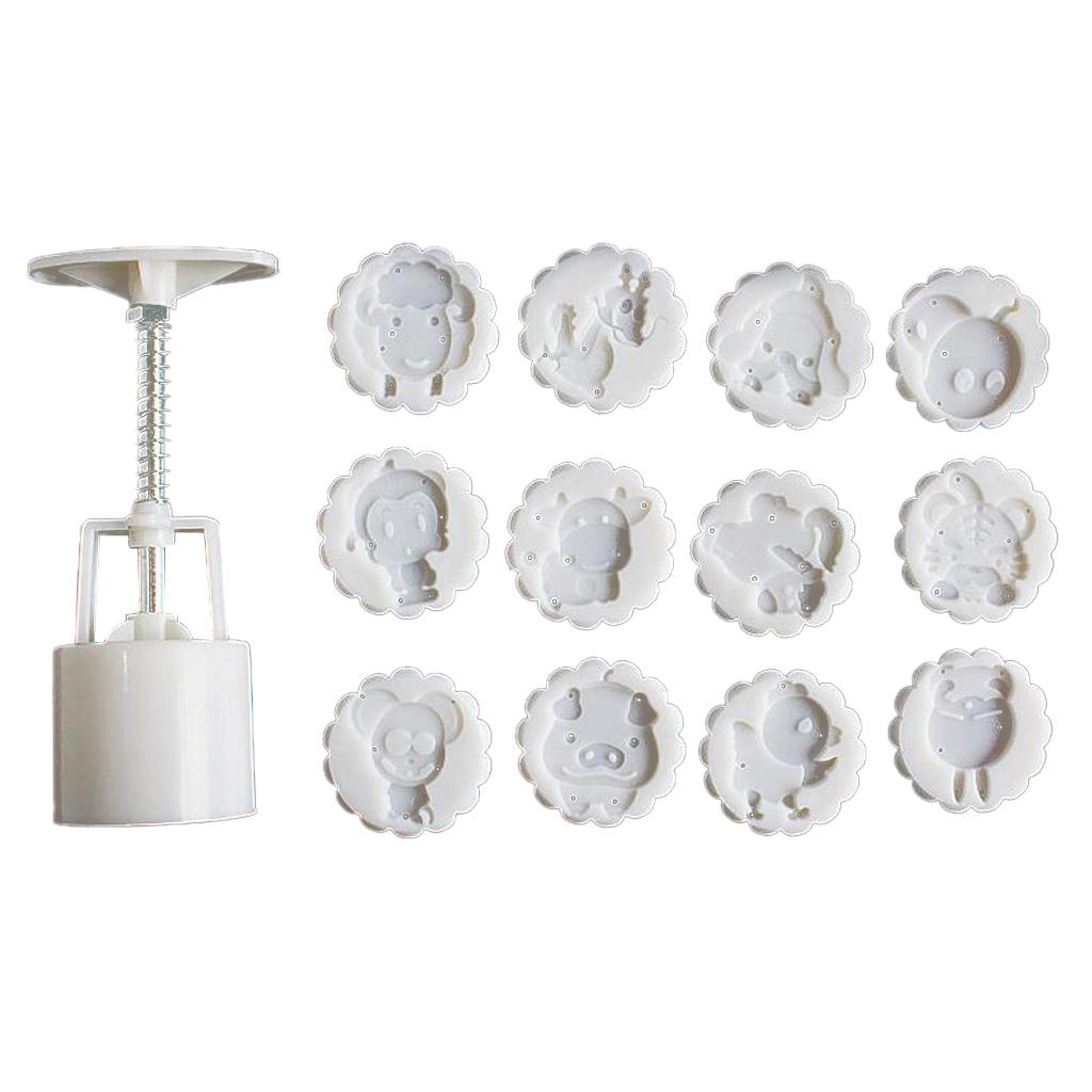 Moon Cake Mould 12 Chinese Baking Round Hand Pressure Pastry Mold