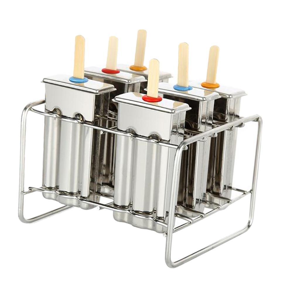 6 Cells Ice Pop Mold Popsicle Mould 6 Cell Flat grooved