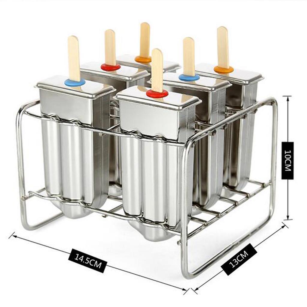 6 Cells Ice Pop Mold Popsicle Mould 6 Cell Round grooved