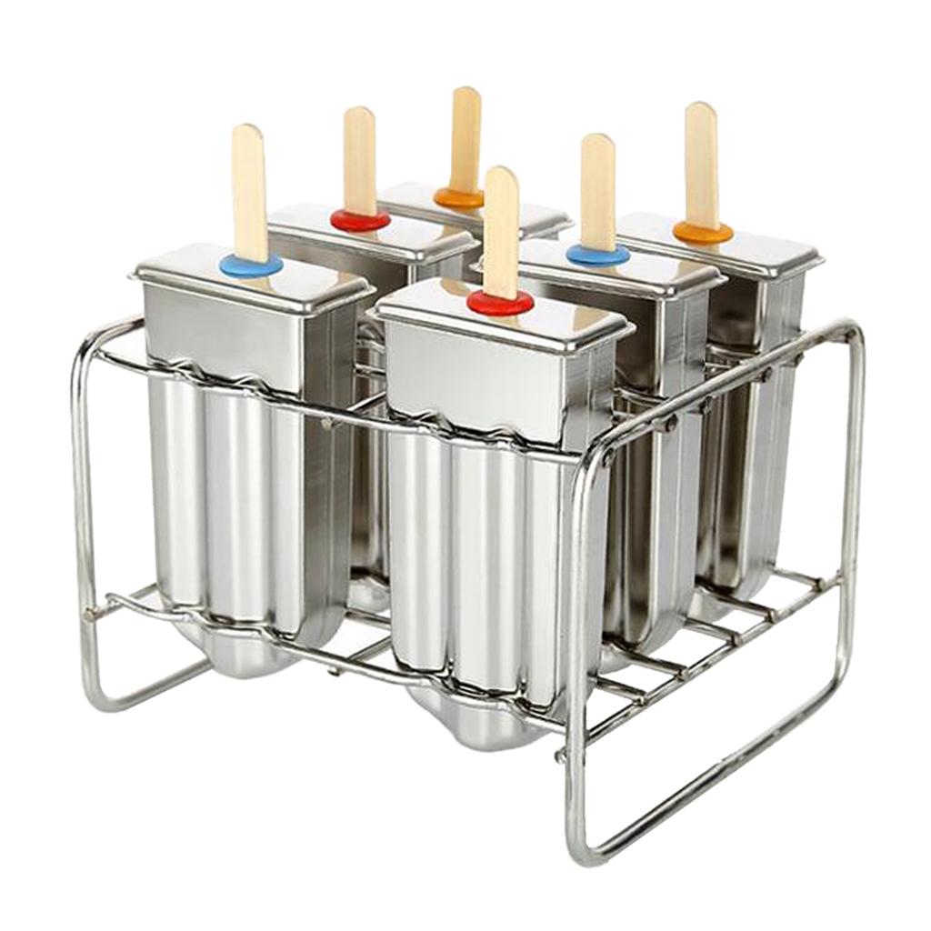 6 Cells Ice Pop Mold Popsicle Mould 6 Cell Round grooved