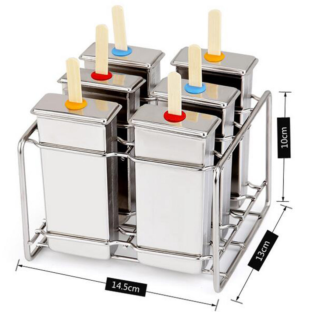 6 Cells Ice Pop Mold Popsicle Mould 6 Cell Flat