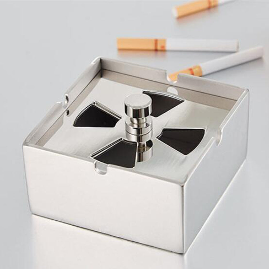 Stainless steel Rotating Windbreak Ashtray with Cover Car Ashtray S