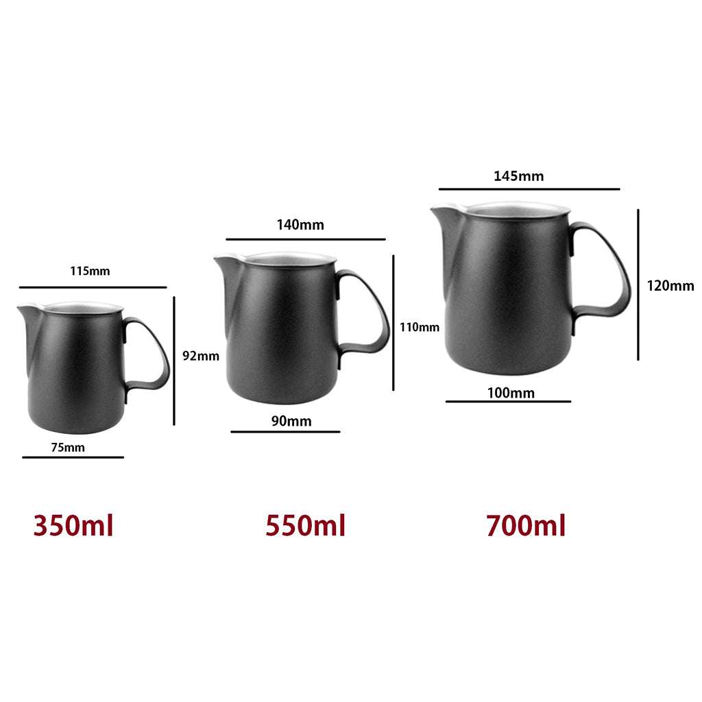 Thick Stainless Steel Coffee Frothing Milk Latte Jug Pitcher Black 750ml