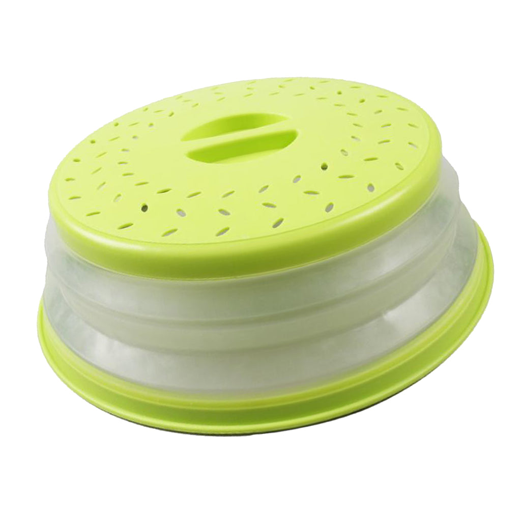 2 in 1 Collapsible Microwave Cover Foldable Nonslip Colander Strainer Yellow