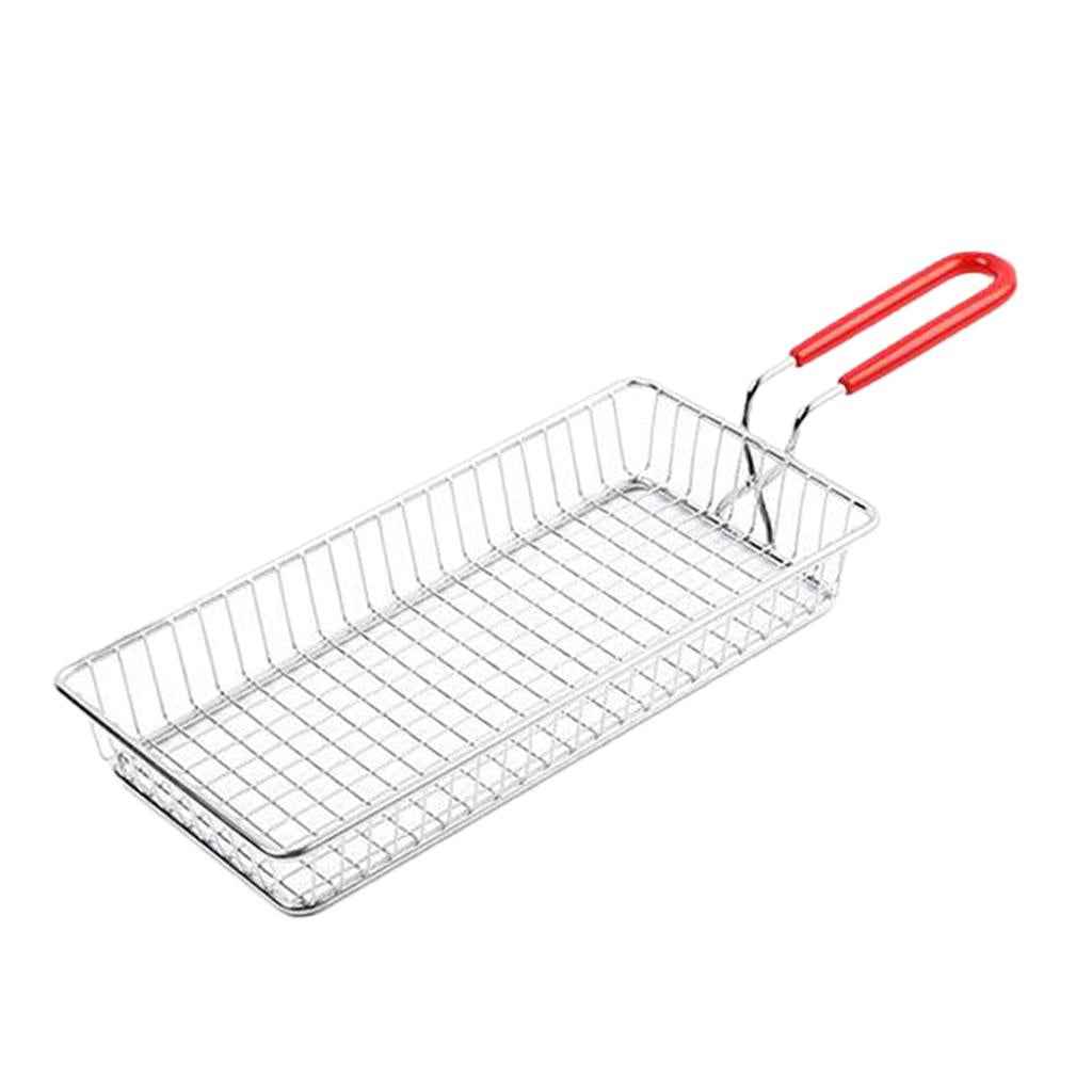 Rectangle Stainless Steel Mesh Strainer Basket for Fried Food Vegetable Tool