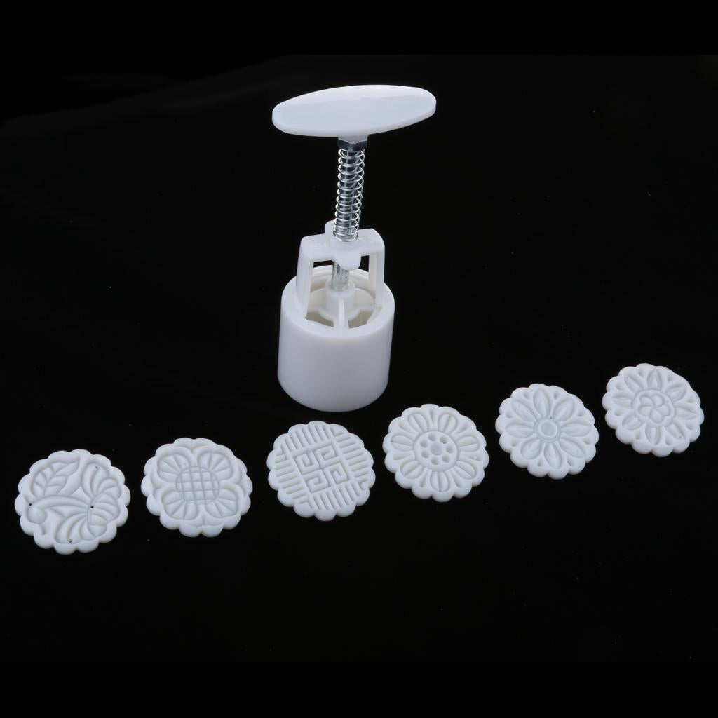 Moon Cake Mould Baking Round Hand Pressure Pastry Mold 50g