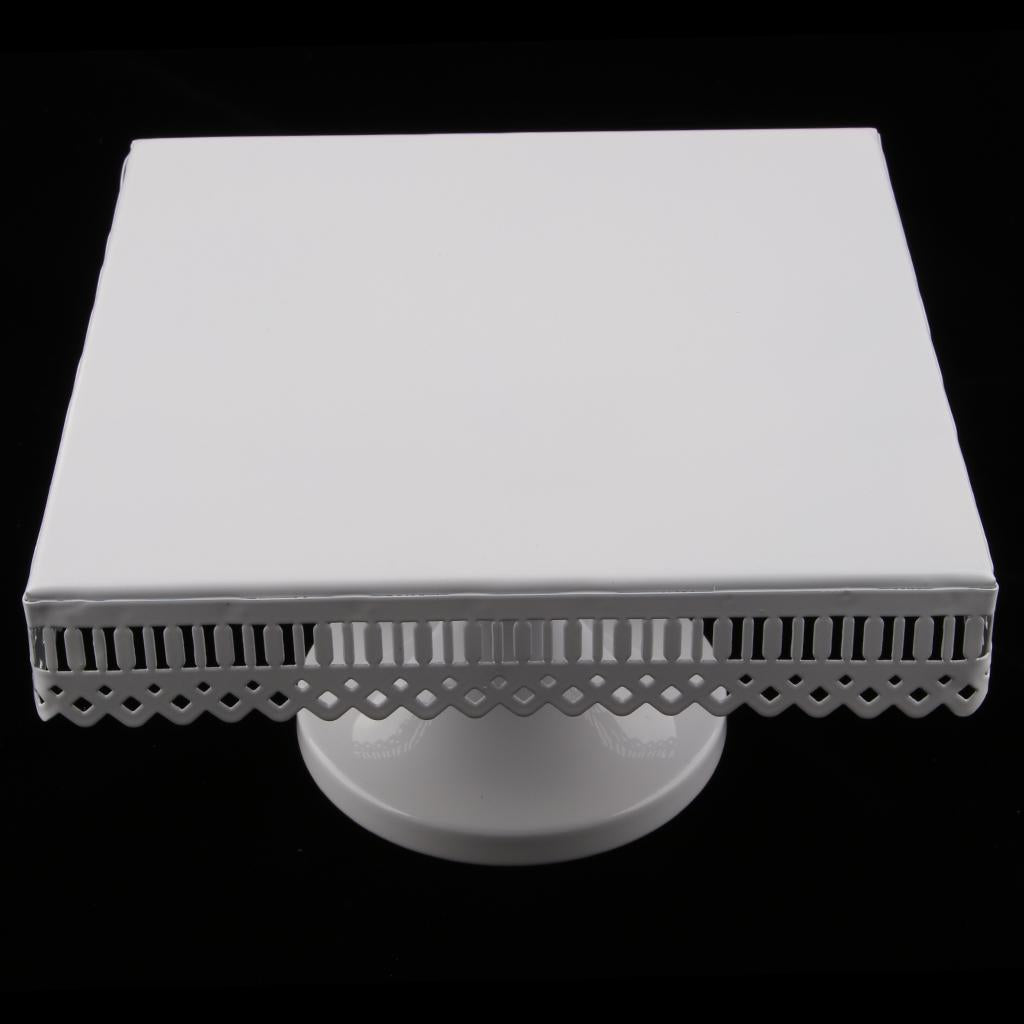 Square Cake Stand White Iron Metal Cake Tools Wedding Table Decoation L