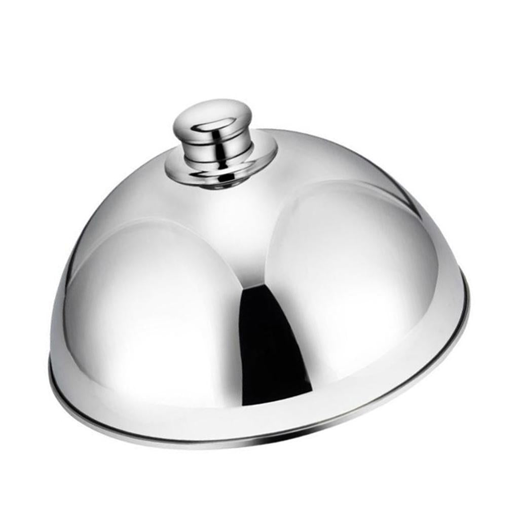 Stainless Steel Food Cover Cloche Plate with Domed Cover Dish Silver big