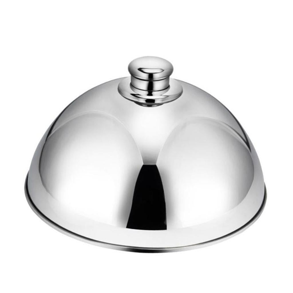 Stainless Steel Food Cover Cloche Plate with Domed Cover Dish Silver big