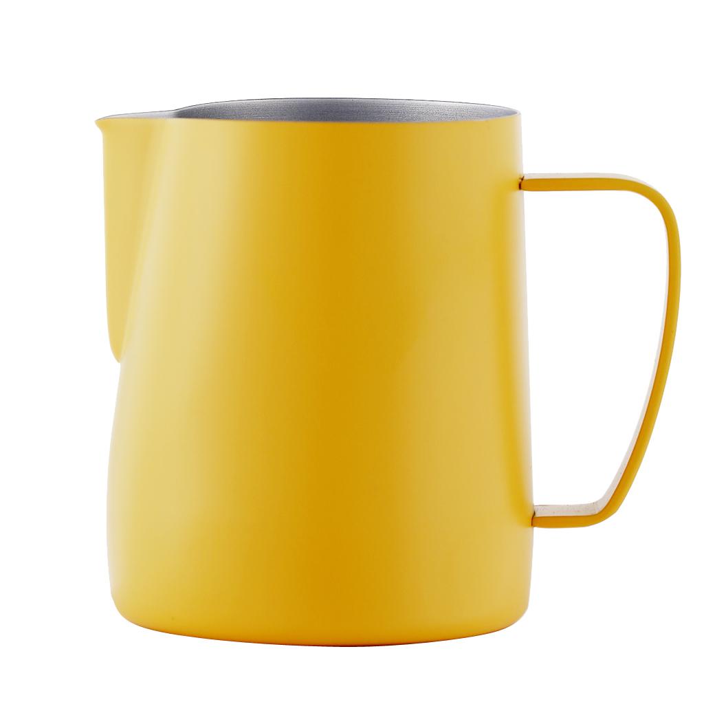Espresso Milk Frothing Pitcher Stainless Latte Art Coffee Jug Yellow
