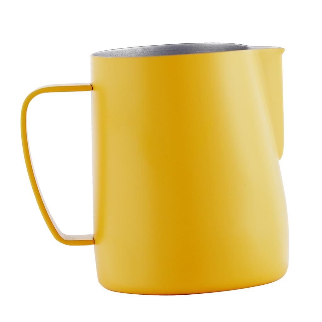 Espresso Milk Frothing Pitcher Stainless Latte Art Coffee Jug Yellow