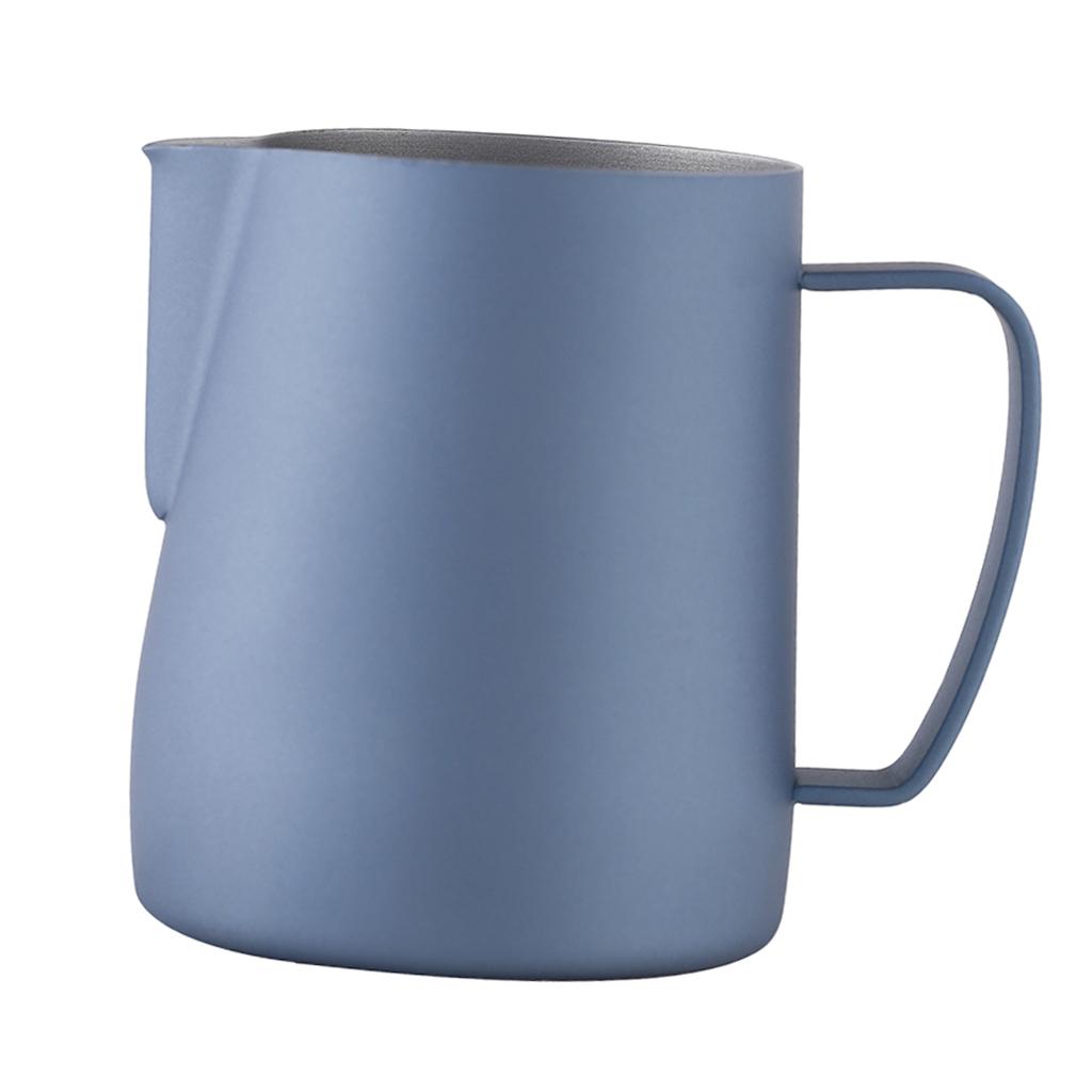 Espresso Milk Frothing Pitcher Stainless Latte Art Coffee Jug Light Blue