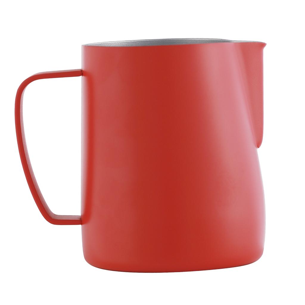 Stainless Steel Coffee Frothing Milk Latte Jug Pitcher 600ml Rose Red
