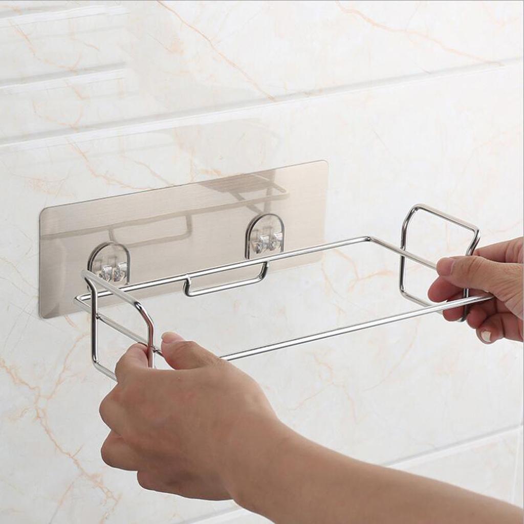Stainless Steel Trash Bag Rack Bathroom Towel Holder Kitchen Rubbish Storage