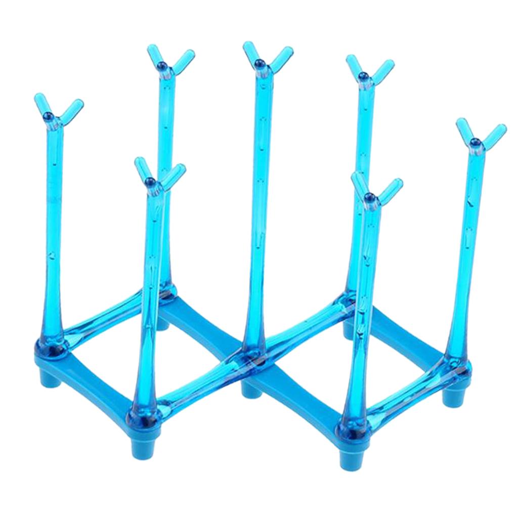 Cup Drying Rack Glasses Holder Mug Storage Shelf Wine Tumbler Stand Blue