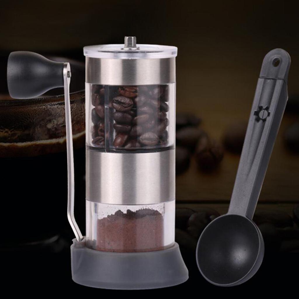 1Pc Ceramic Manual Coffee Grinder Portable Hand Crank Stainless Coffee Mill