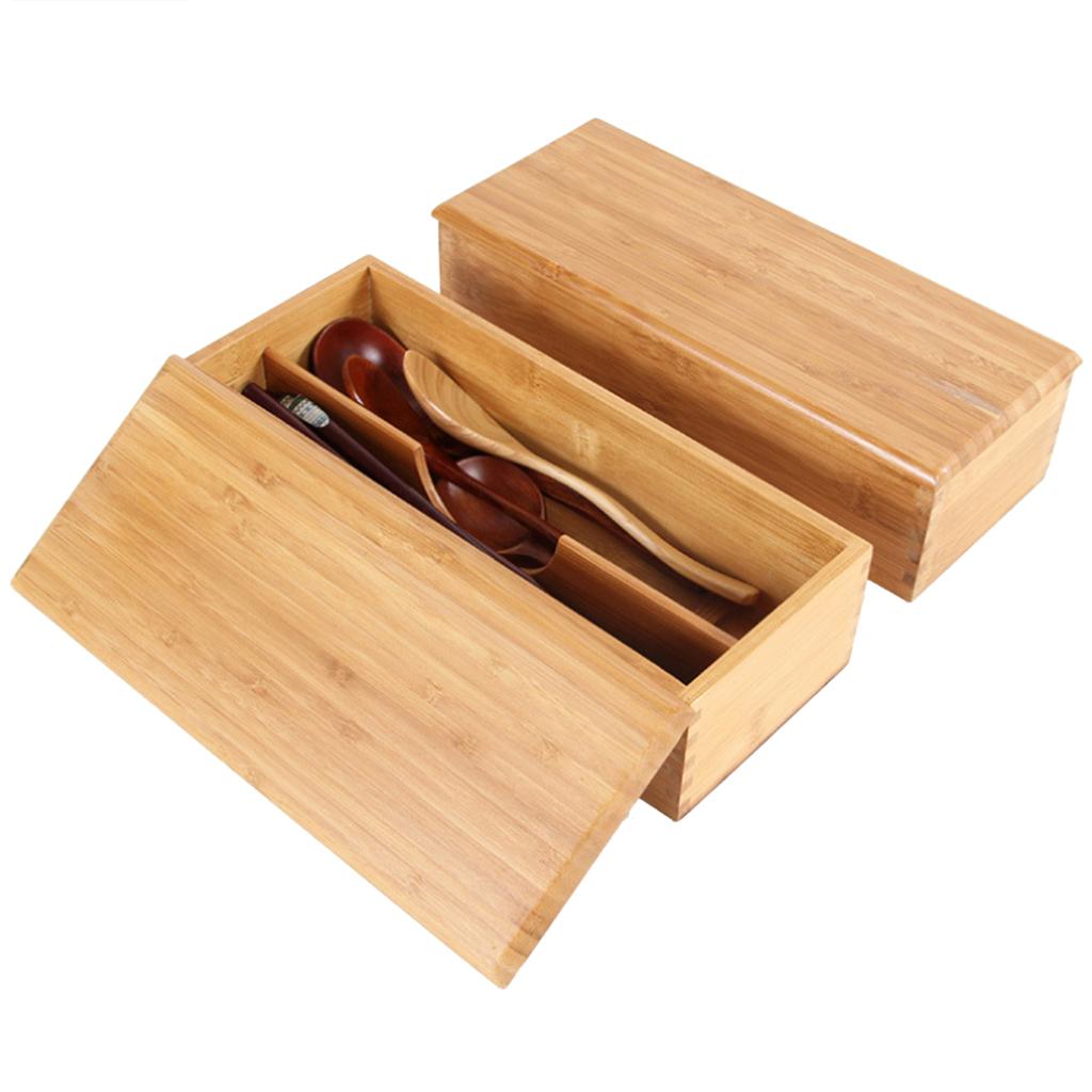 Home Restaurant Natural Bamboo Tableware Chopsticks Spoon Cage Storage Box