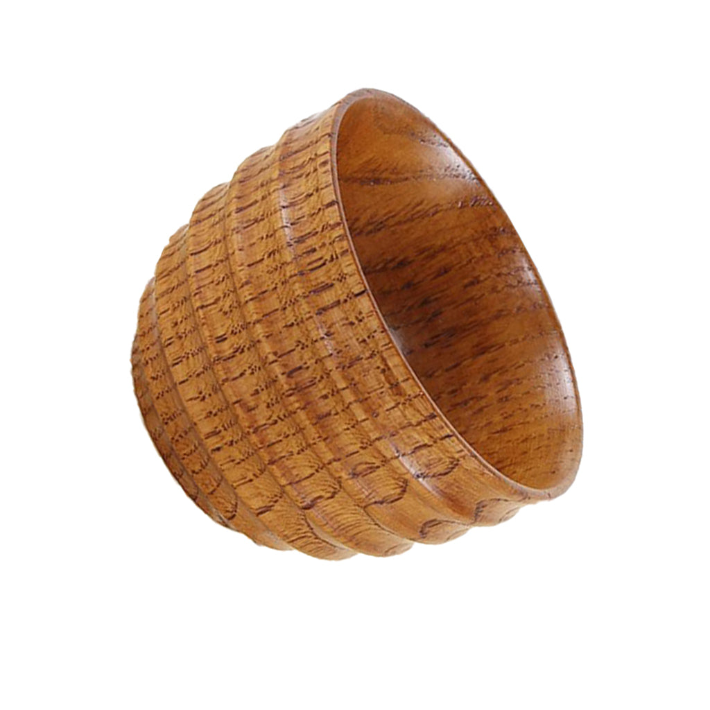 Natural Solid Wood Wooden Tea Cup Beer Wine Mug Tea Coffee Drinking Cup B