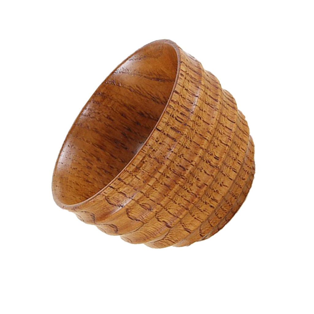 Natural Solid Wood Wooden Tea Cup Beer Wine Mug Tea Coffee Drinking Cup B