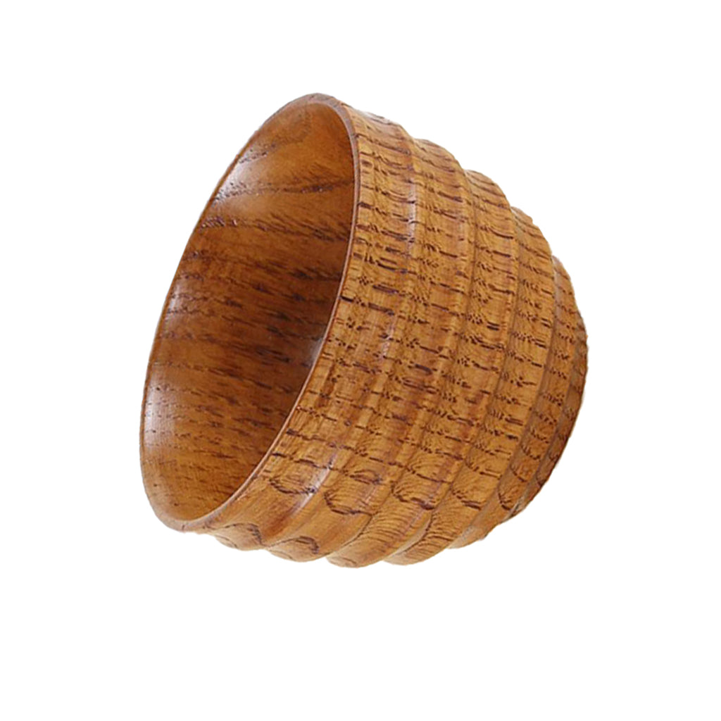 Natural Solid Wood Wooden Tea Cup Beer Wine Mug Tea Coffee Drinking Cup B