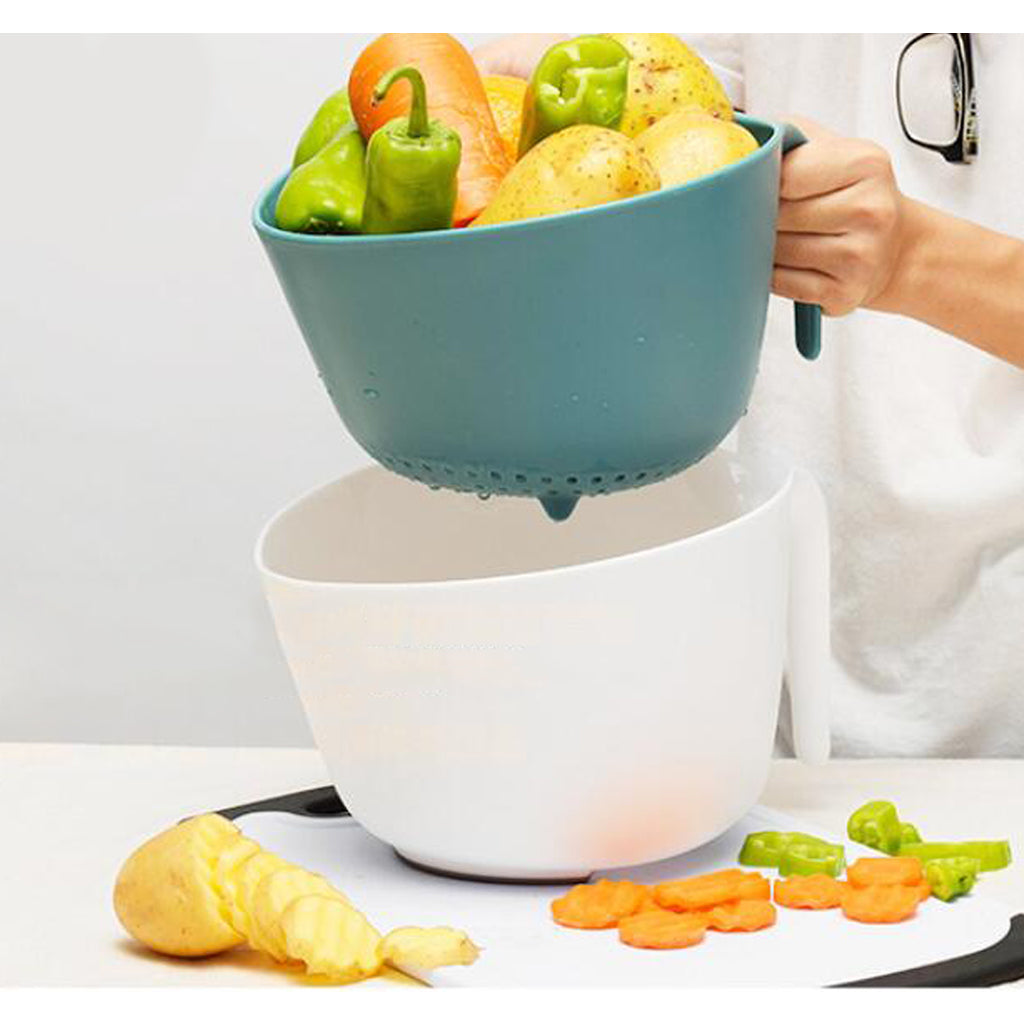 Kitchen Fruit Vegetables Strainer Washing Basket Storage Salad Serving