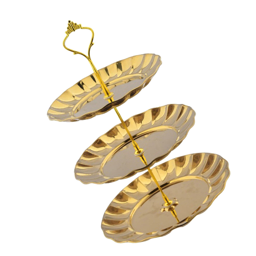 Cake Stand Fruit Plates Cupcake Party Wedding Decorating 3 Tier Golden