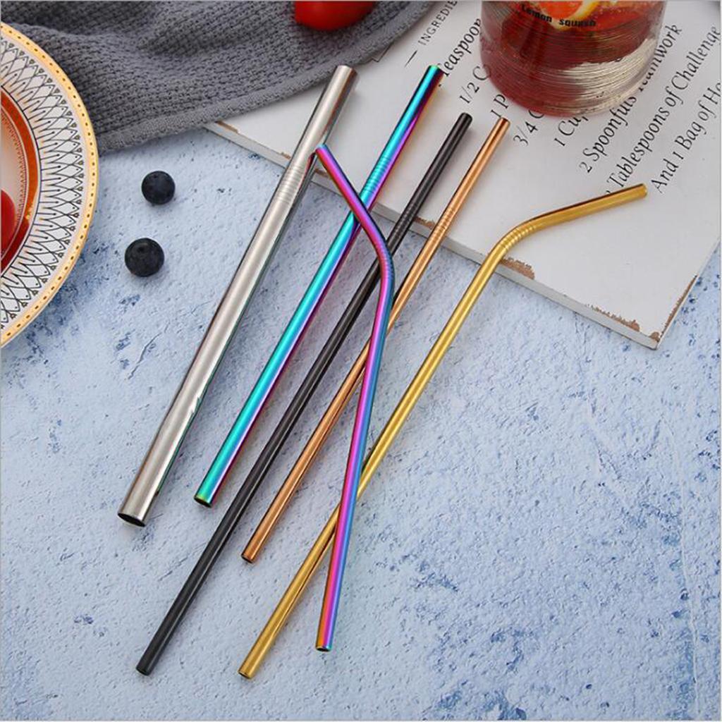 Stainless Steel Drinking Straw Cocktail Straws Party Supplies S-Colorful