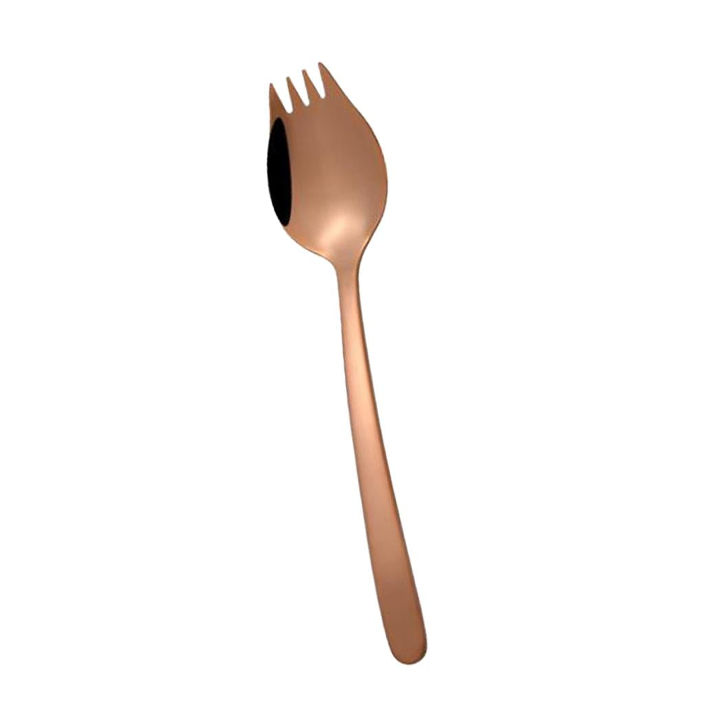 Outdoor Stainless Steel Spoon Spork Practical Cutlery Flatware Rose Gold