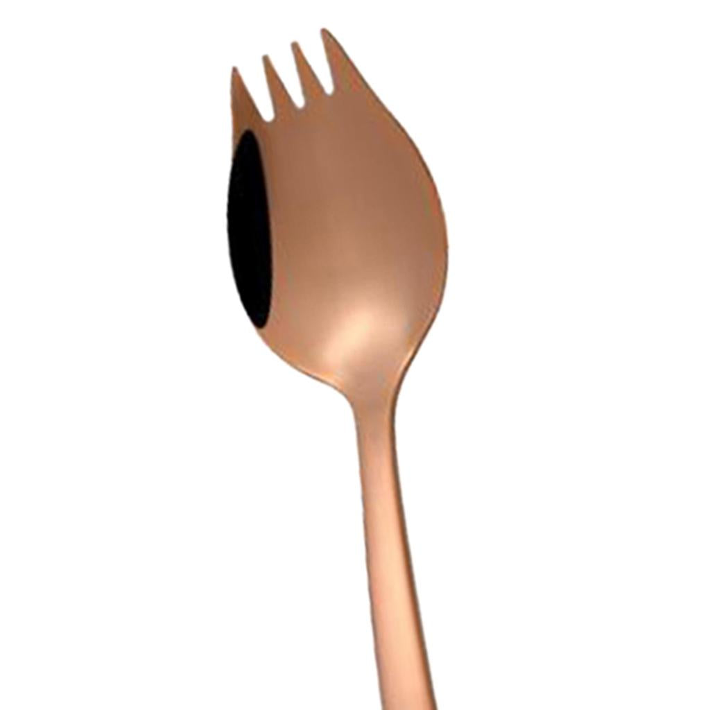 Outdoor Stainless Steel Spoon Spork Practical Cutlery Flatware Rose Gold