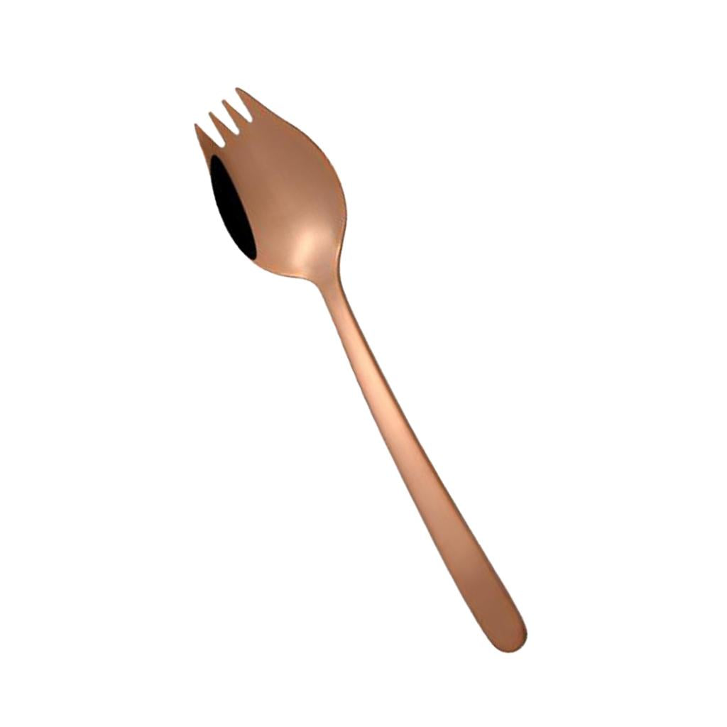 Outdoor Stainless Steel Spoon Spork Practical Cutlery Flatware Rose Gold