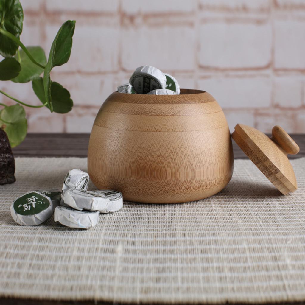 Bamboo Tea Storage Box Organizer Container Wood Tea Caddy for Home Office