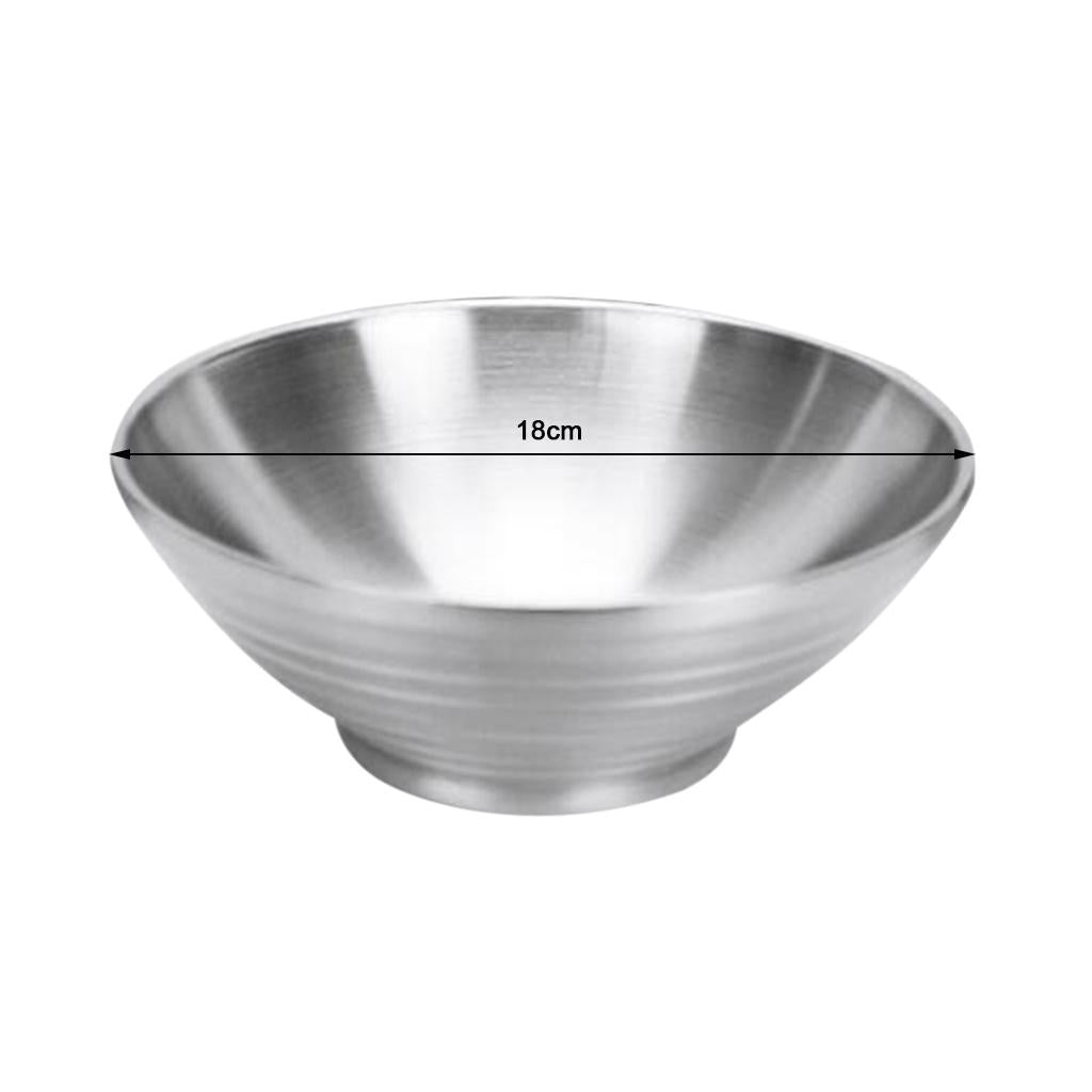 Double Wall Insulated Stainless Steel Bowl for Salad, Soup, Noodle 18cm