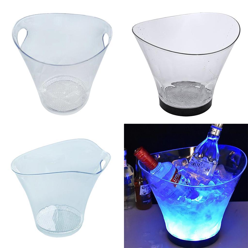Light Up LED Ice Bucket Cool Colorful Champagne Bucket Drinks Cooler Chill A