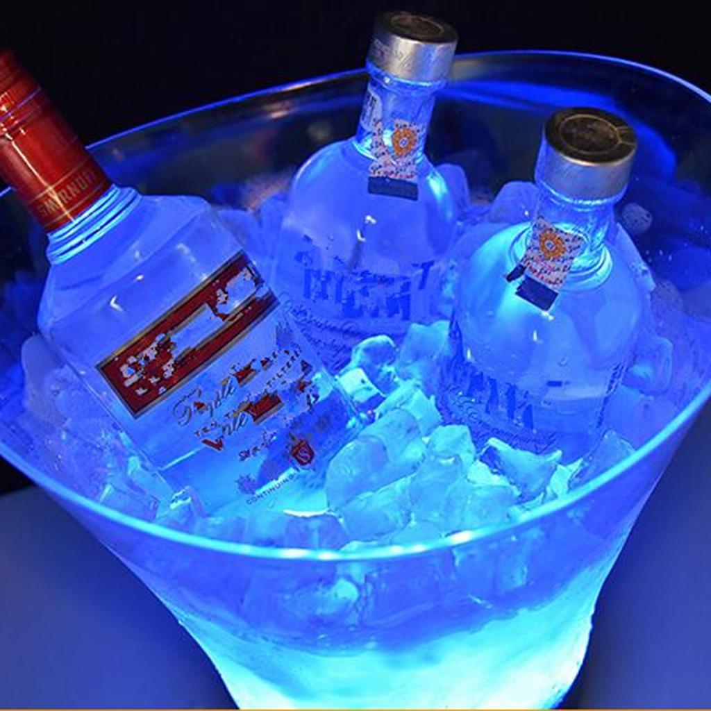 Light Up LED Ice Bucket Cool Colorful Champagne Bucket Drinks Cooler Chill C