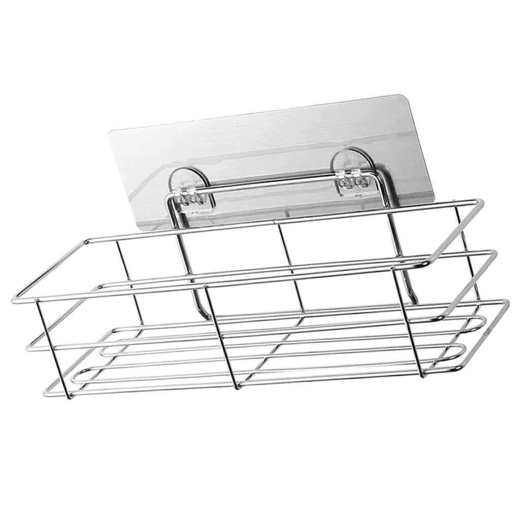 Suction Cup Shower Bath Wall Shelf Shower Holder Storage Stainless Steel
