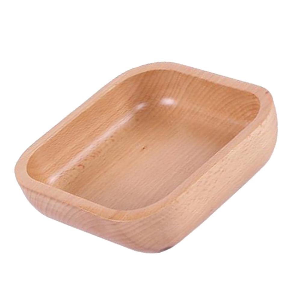Square Wooden Salad Bowl Refreshments Fruit Plate Noodles Rice Container S
