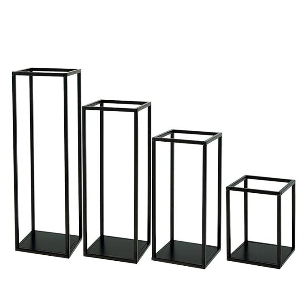 Home Decor Rectangular Display Stand for Plants Art Crafts Black 22cm