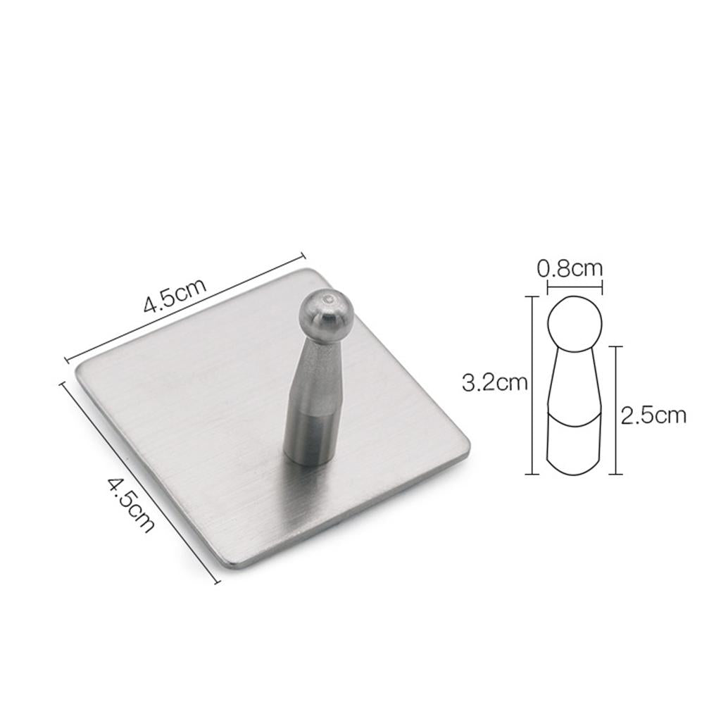 Stainless Steel Self Adhesive Hooks- Sticky Wall Door Hook Robe Tea Towel