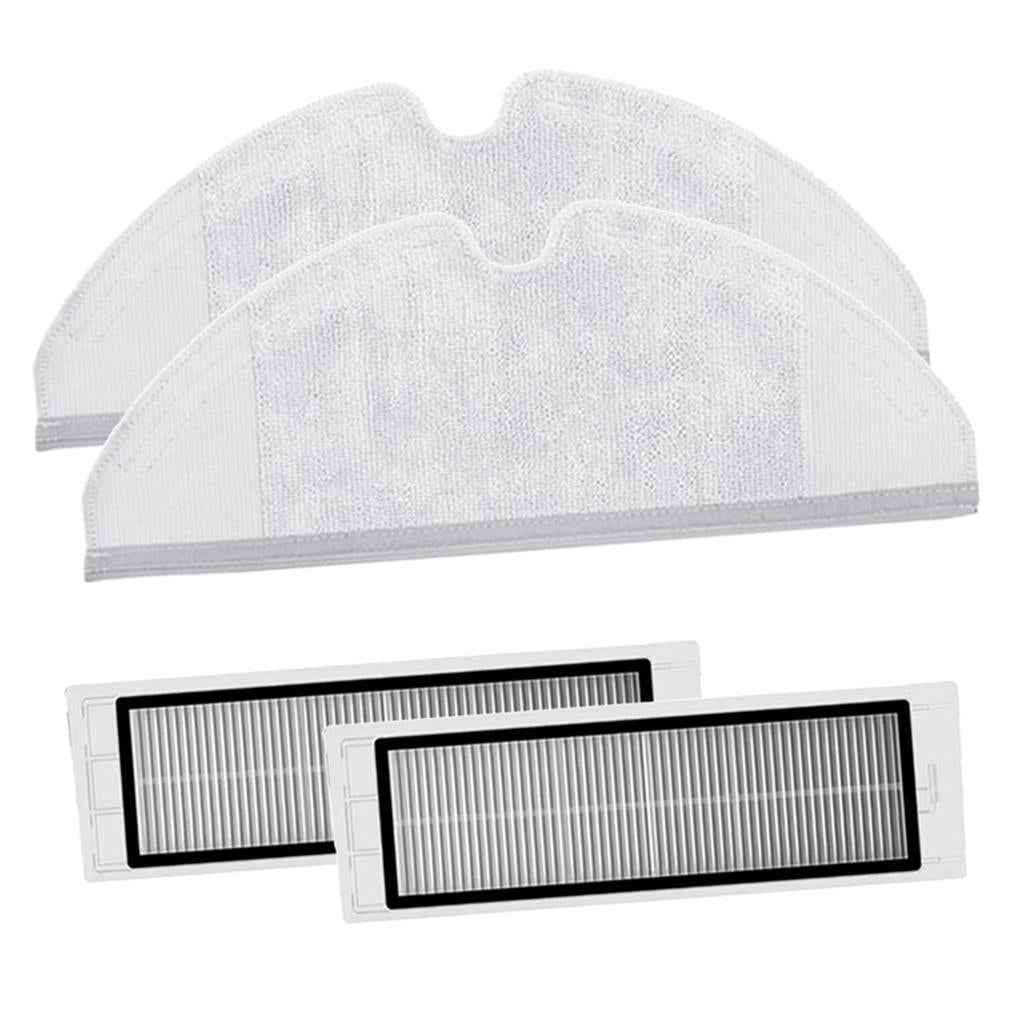 2pcs Mopping Pad + 2pcs HEPA Filter for Xiaomi Roborock Robot Vacuum Cleaner