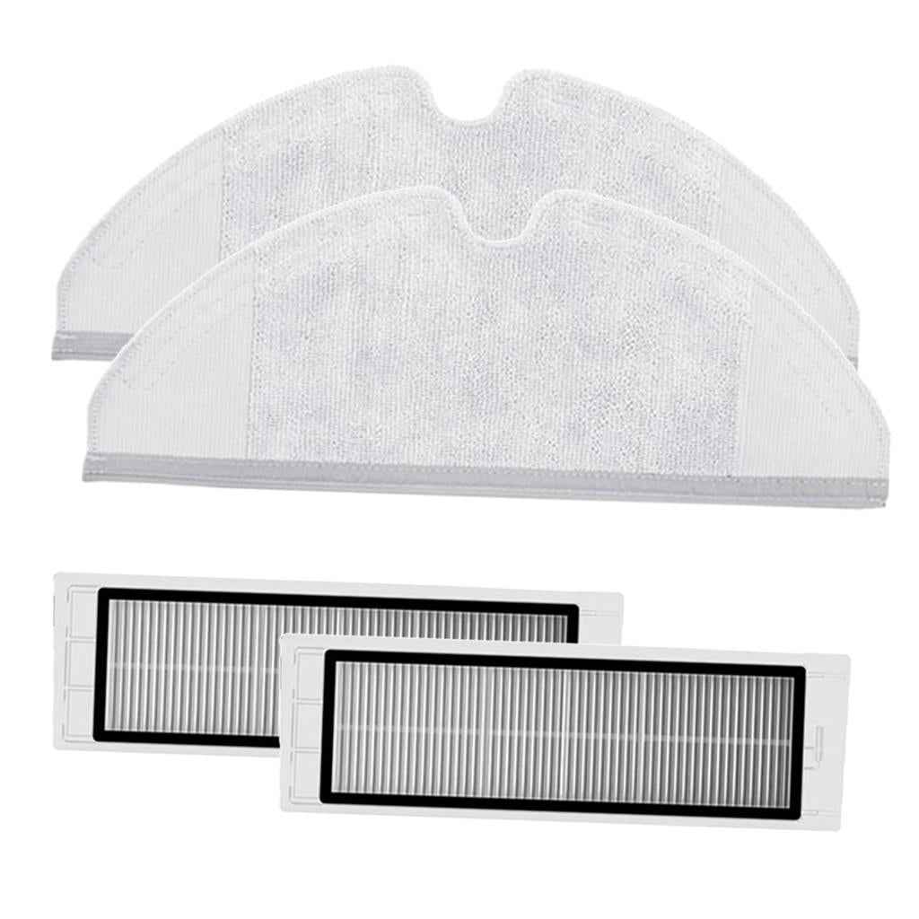 2pcs Mopping Pad + 2pcs HEPA Filter for Xiaomi Roborock Robot Vacuum Cleaner