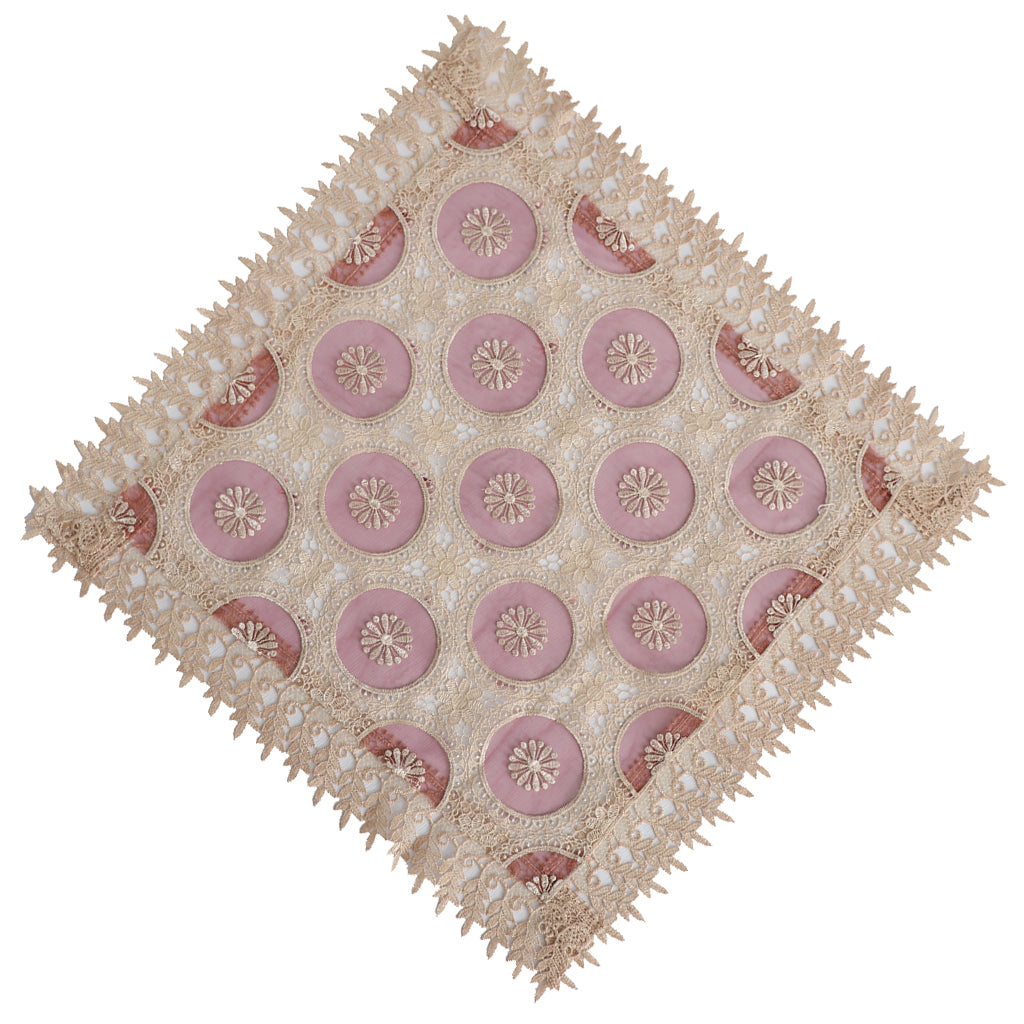 Embroidered Lace Tablecloth Retro Table Cloth Party Decor Wine Red 60x60cm