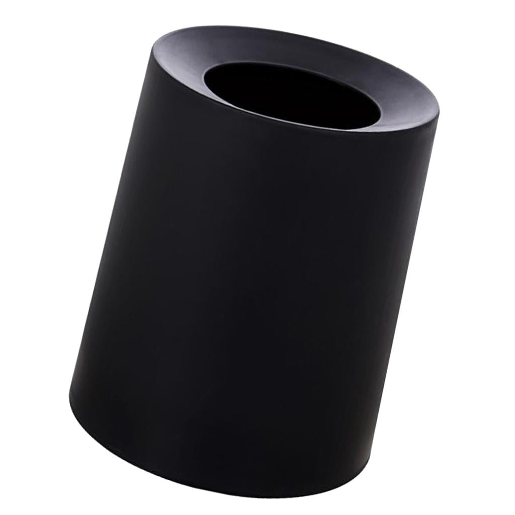 Classic Designer Round Trash Can Conceals any Plastic Bag Home 8L black
