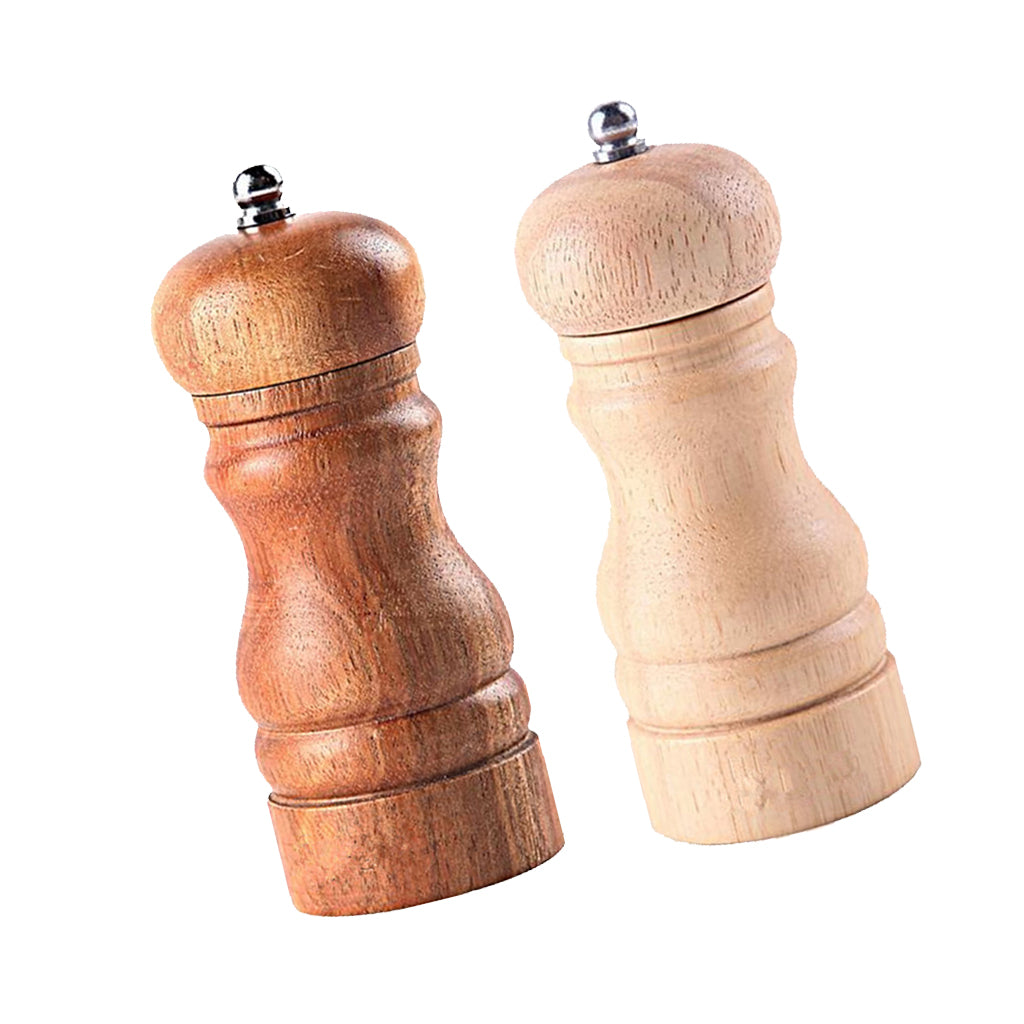 Natural Wood Wooden Pepper Mill Grinder Muller Manual A