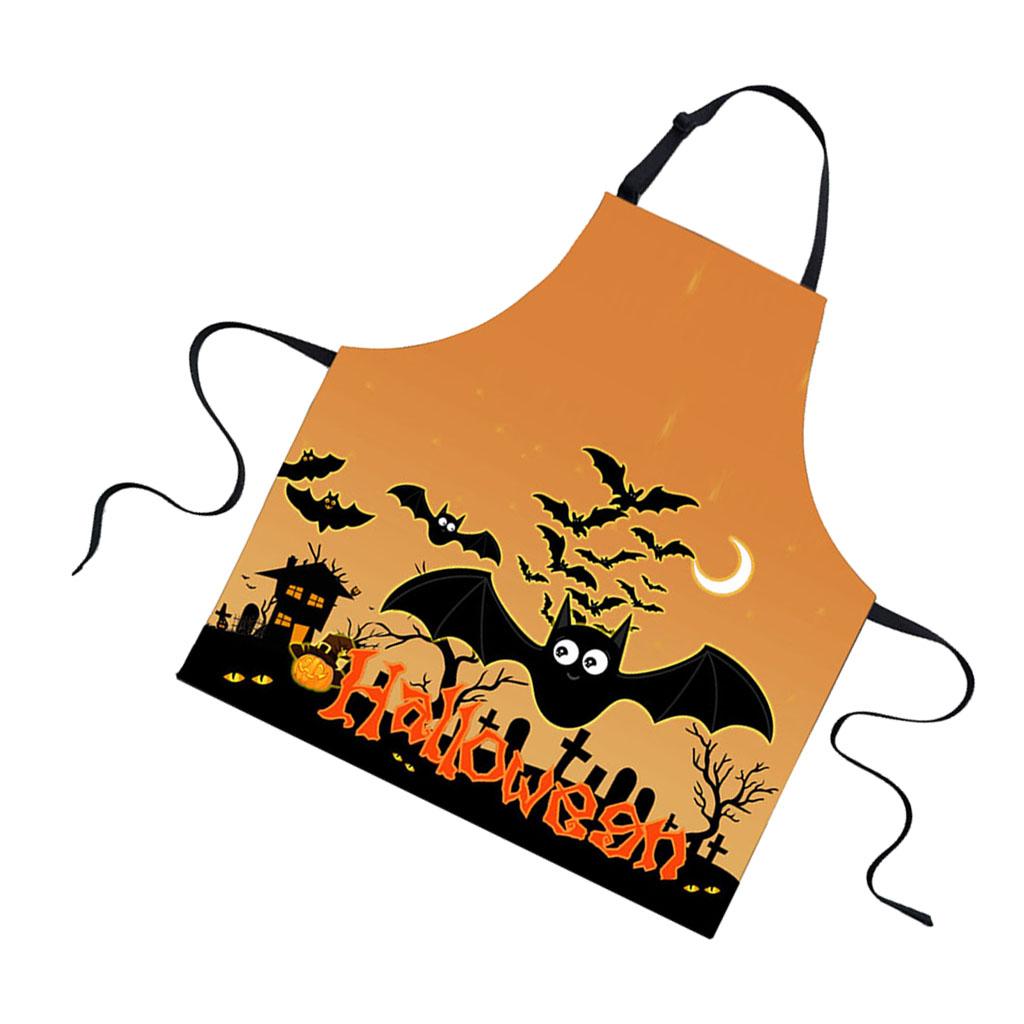 Halloween Apron, Unisex Kitchen Bib Apron Adjustable Neck Cooking Gift B