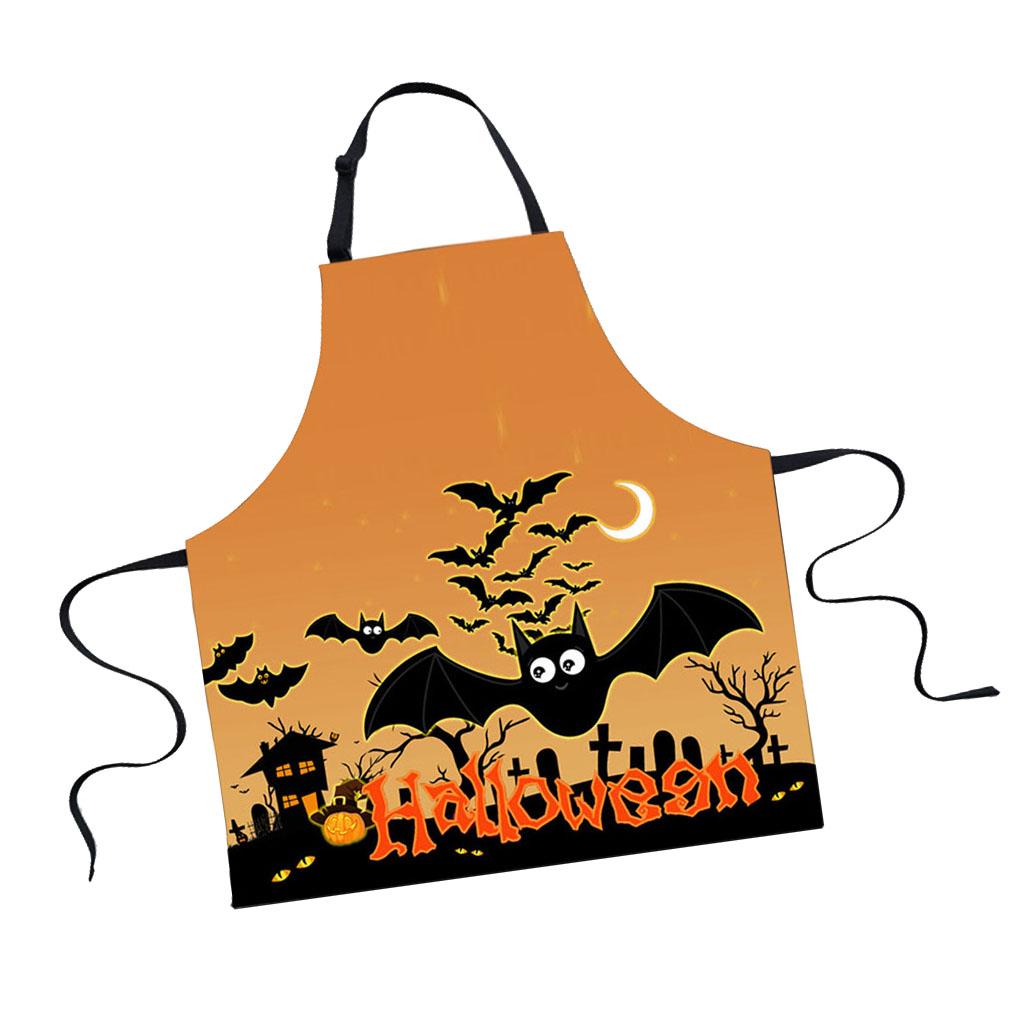 Halloween Apron, Unisex Kitchen Bib Apron Adjustable Neck Cooking Gift B