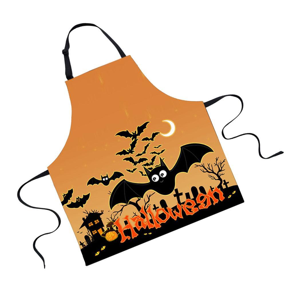 Halloween Apron, Unisex Kitchen Bib Apron Adjustable Neck Cooking Gift B