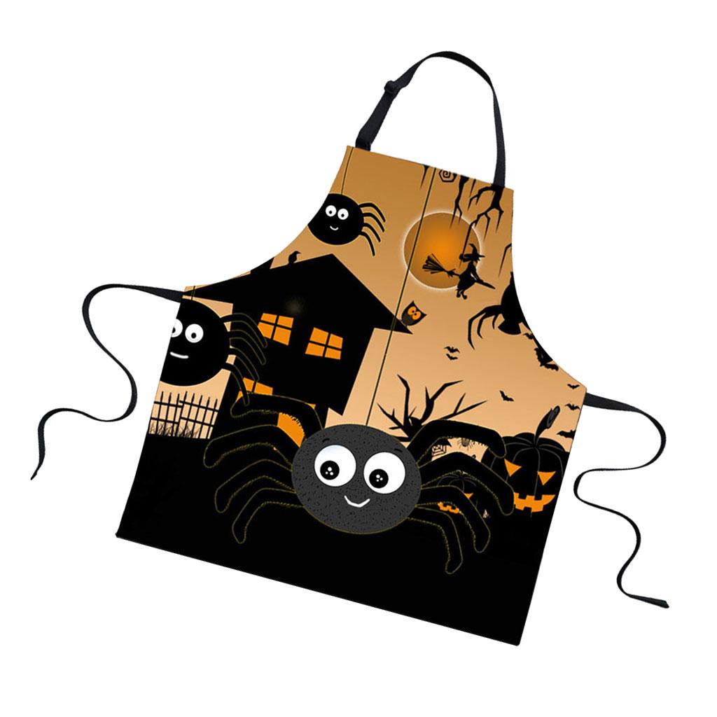 Halloween Apron, Unisex Kitchen Bib Apron Adjustable Neck Cooking Gift G