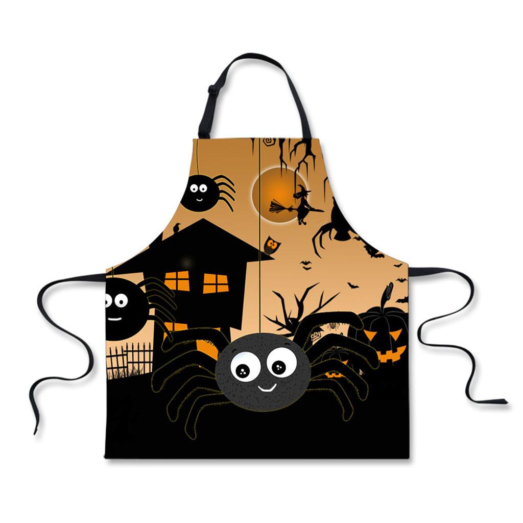 Halloween Apron, Unisex Kitchen Bib Apron Adjustable Neck Cooking Gift G