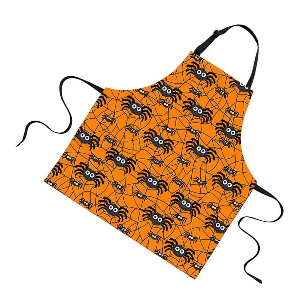 Halloween Apron Sleeveless Waterproof Unisex Bib Apron Spider