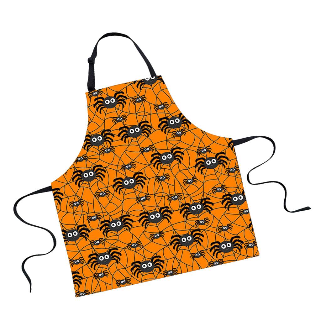 Halloween Apron Sleeveless Waterproof Unisex Bib Apron Spider